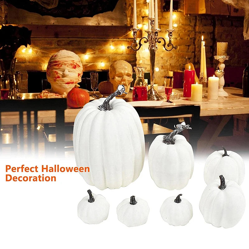 7pcs Simulation Pumpkin Model Fake Vegetable Halloween DIY Craft Home Table Display Birthday Party Wedding Fall Harvest Decor