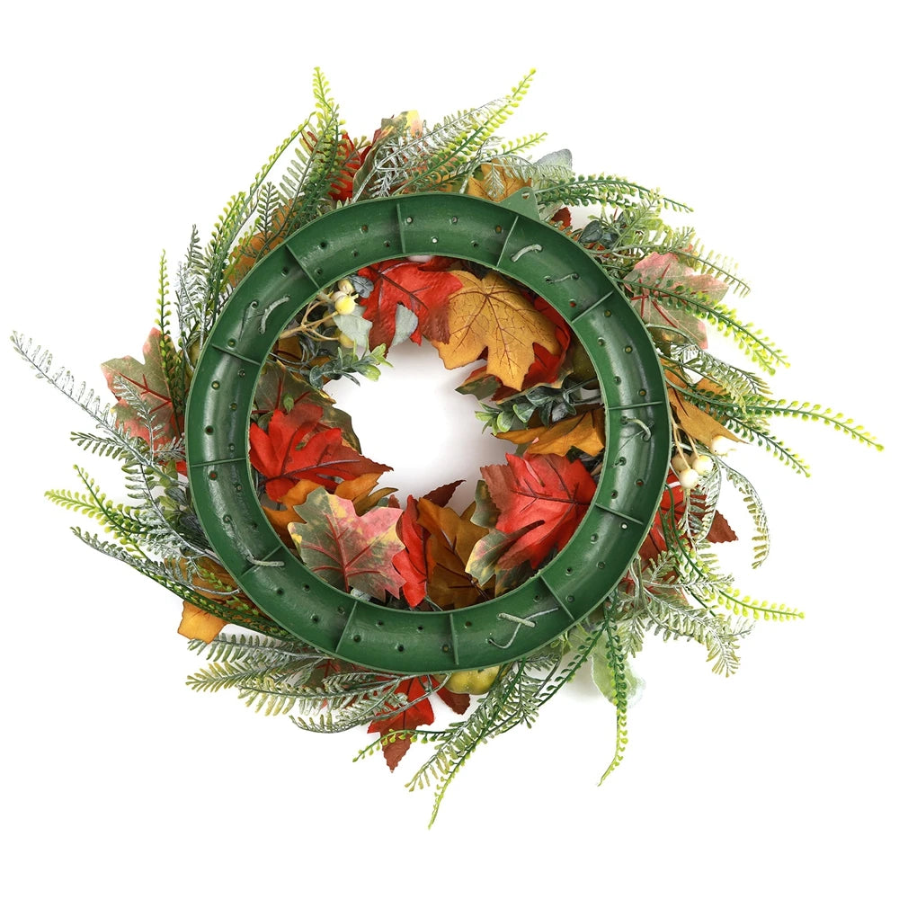 40cm Fall Wreaths for Front Door Autumn Wreath with Berry Pumpkin, Maple Leaves, Thanksgiving Harvest Festival Home Decoration