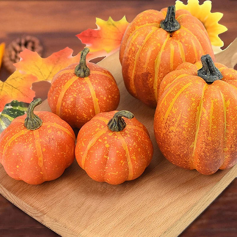 7pcs Simulation Pumpkin Model Fake Vegetable Halloween DIY Craft Home Table Display Birthday Party Wedding Fall Harvest Decor